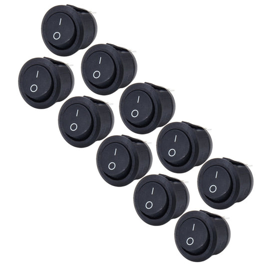 10 PCS Car Auto Universal DIY 3 Pin Round Cap OFF- ON Push Button, 3 Pin