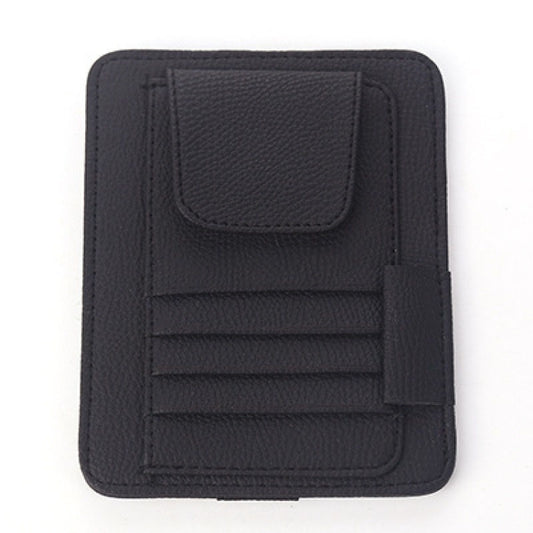 Pare-soleil multifonction pour voiture, porte-lunettes de soleil, porte-cartes, porte-tickets, pochette de rangement