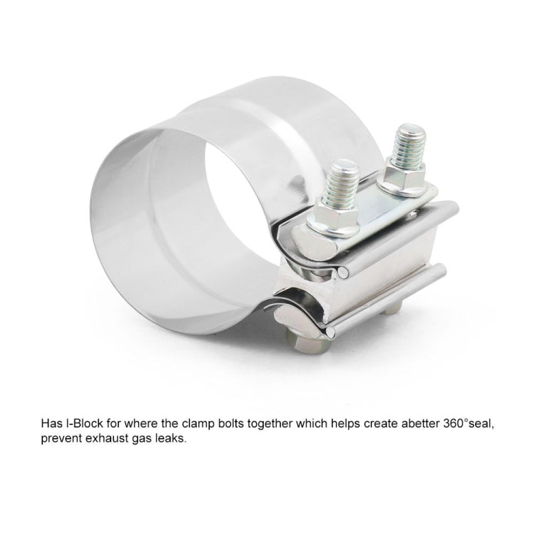 2.25 inch Car Turbo Exhaust Downpipe Stainless Steel Lap Joint Band Clamp, 2.25 inch