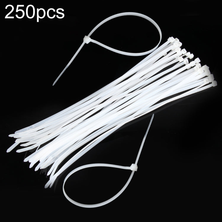 250pcs /Pack 5mm*300mm Nylon Cable Ties, 5mm*300mm Black, 5mm*300mm White