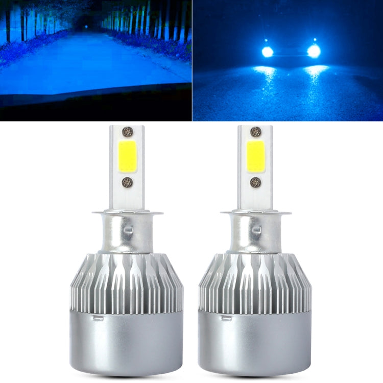 2 PCS H3 18W 1800 LM 6000K IP68 Canbus Constant Current Car LED Headlight with 2 COB Lamps, DC 9-36V, H3