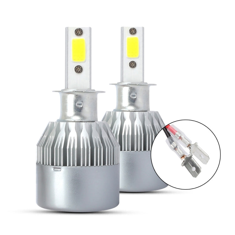 2 PCS H3 18W 1800 LM 6000K IP68 Canbus Constant Current Car LED Headlight with 2 COB Lamps, DC 9-36V, H3