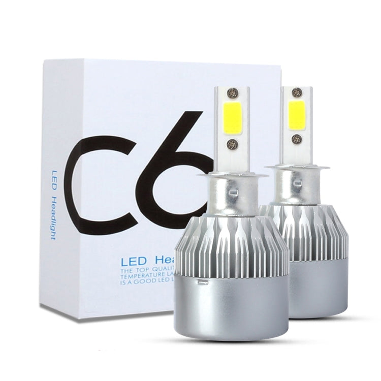 2 PCS H3 18W 1800 LM 6000K IP68 Canbus Constant Current Car LED Headlight with 2 COB Lamps, DC 9-36V, H3