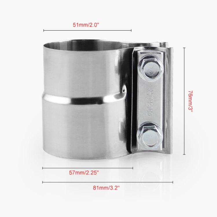 2.0 inch Car Turbo Exhaust Downpipe Stainless Steel Lap Joint Band Clamp, 2.0 inch
