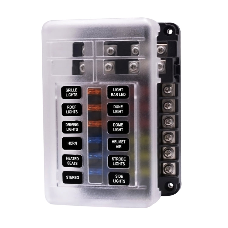 Independent Positive and Negative 1 in 12 Out 12 Way Circuit Blade Fuse Box Fuse Holder Kits with LED Warning Indicator for Auto Car Truck Boat, 1 in 12 Out