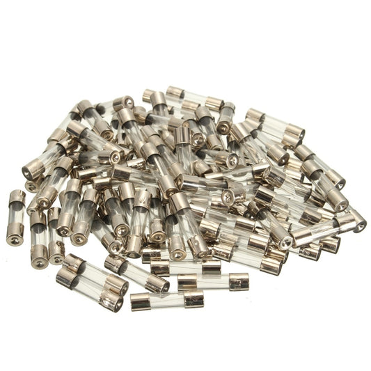 100 PCS 5 x 20mm Fuse Assorted Kits Glass Fuses Tube 0.2A 0.5A 1A 2A 3A 5A 8A 10A 15A 20A, 100pcs 5 x 20mm