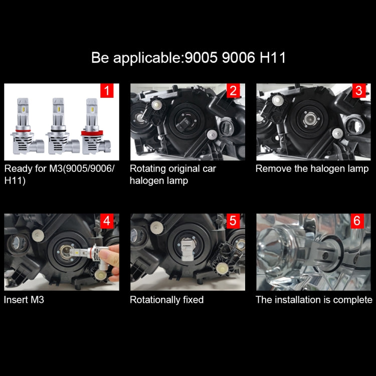 2 PCS M3 9005 / HB3 / H10 DC9-32V / 17W / 6500K / 2000LM IP68 Car LED Headlight Lamps, 9005 / HB3 / H10