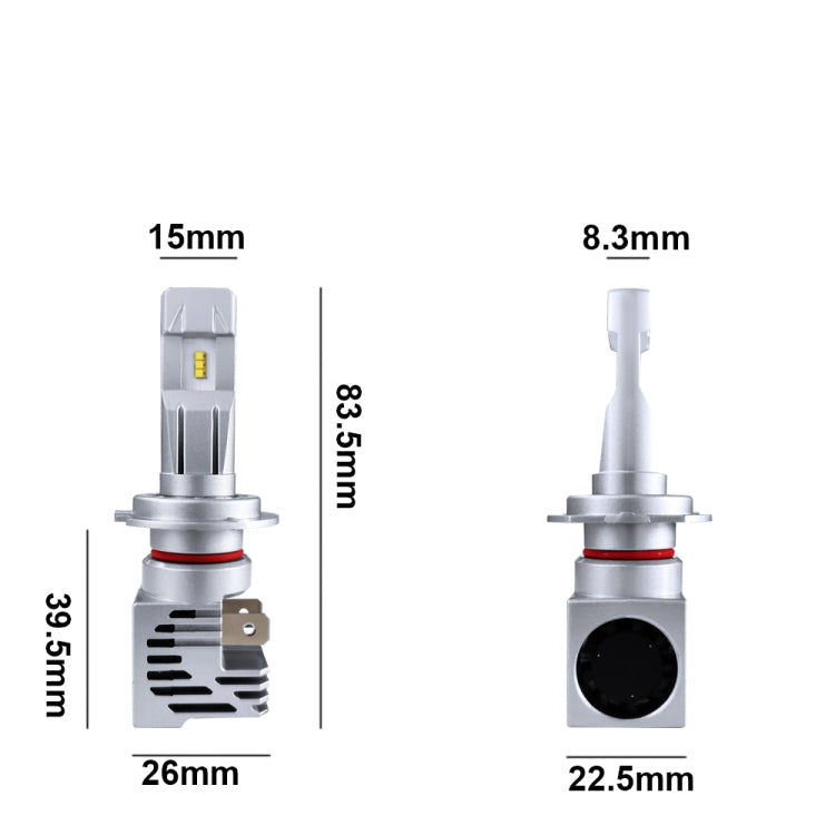 2 PCS M3 H7 DC9-32V / 17W / 6500K / 2000LM IP68 Car LED Headlight Lamps, H7