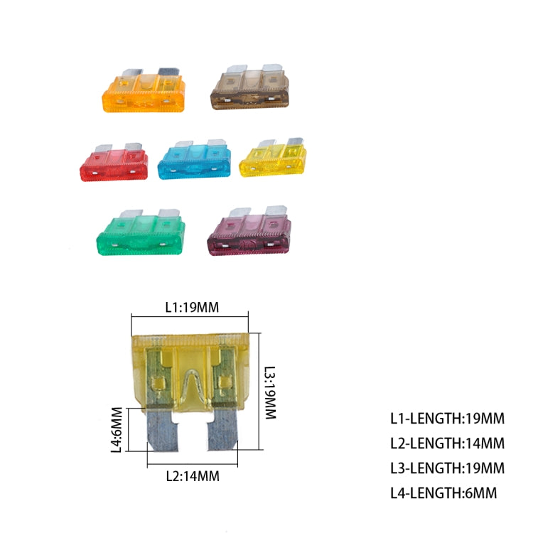 100 PCS Mix Assorted Car Motorcycle Truck Blade Fuse Set 3A 5A 7.5A 10A 15A 20A 25A 30A 35A 40A with Huse Holder, 100 PCS