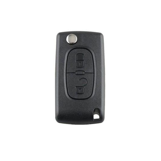 Pour clé de voiture télécommande intelligente PEUGEOT 2 boutons avec signal ASK, puce intégrée, batterie et support, sans rainure, fréquence : 433 MHz, 2 boutons sans rainure