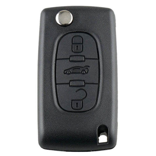 For PEUGEOT 3 Buttons Intelligent Remote Control Car Key with Integrated Chip & Battery & Holder & Slotted Key Blade, Frequency: 433MHz, 3 Buttons
