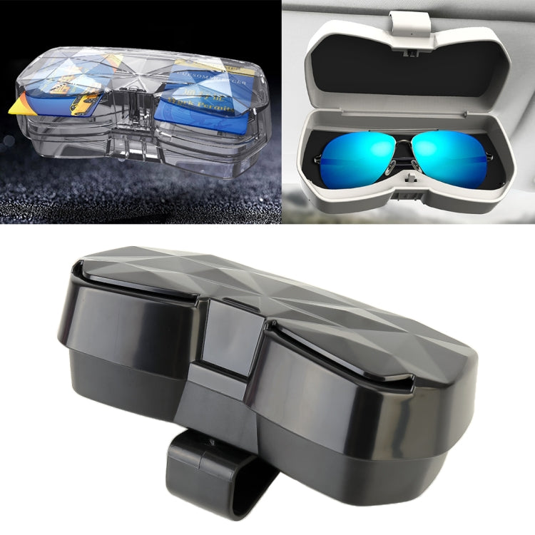 Car Multi-functional Glasses Case Sunglasses Storage Holder with Card Slot, Diamond Style, Diamond Style (Pink), Diamond Style (Beige), Diamond Style (Transparent), Diamond Style (Black)