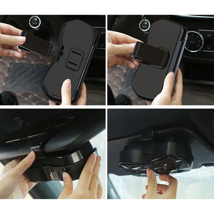 Car Multi-functional Glasses Case Sunglasses Storage Holder with Card Slot, Diamond Style, Diamond Style (Pink), Diamond Style (Beige), Diamond Style (Transparent), Diamond Style (Black)