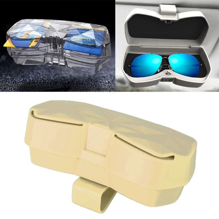 Car Multi-functional Glasses Case Sunglasses Storage Holder with Card Slot, Diamond Style, Diamond Style (Pink), Diamond Style (Beige), Diamond Style (Transparent), Diamond Style (Black)