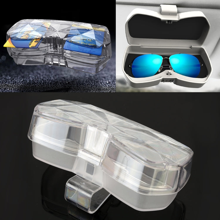 Car Multi-functional Glasses Case Sunglasses Storage Holder with Card Slot, Diamond Style, Diamond Style (Pink), Diamond Style (Beige), Diamond Style (Transparent), Diamond Style (Black)