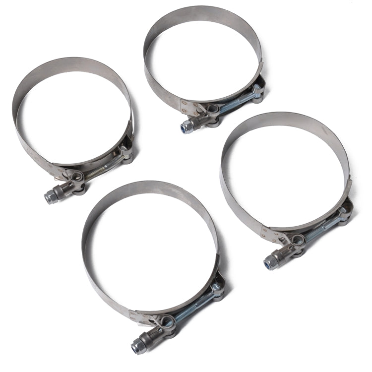 4 PCS Stainless Steel T-Bolt Hose Clamps Pipe Clip Fuel Line Clip, Size: 57-65mm, Size: 57-65mm