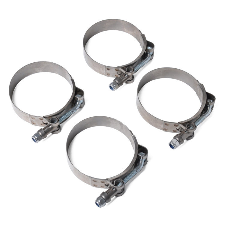 4 PCS Stainless Steel T-Bolt Hose Clamps Pipe Clip Fuel Line Clip, Size: 95-103mm, Size: 95-103mm