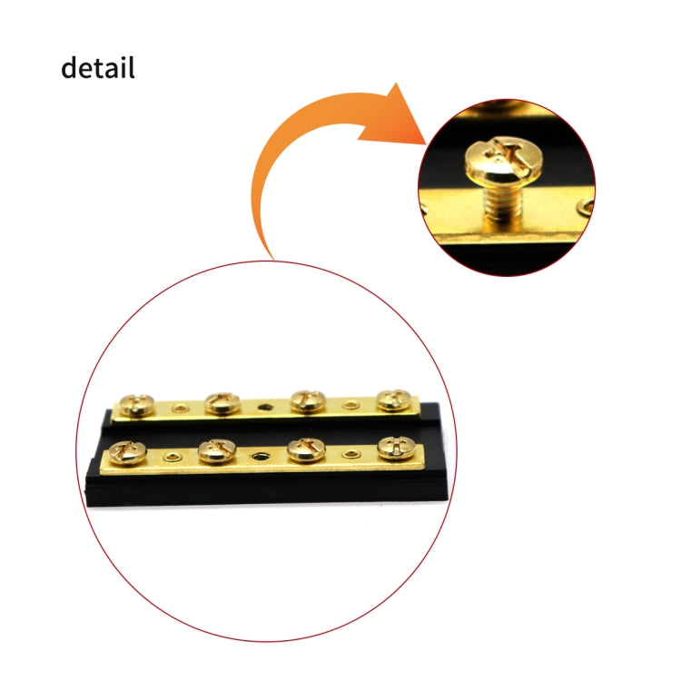 8 Way 4P Power Distribution Dual Bus Bar 8-bit Distribution Box for Car / RV / Boat, 4P