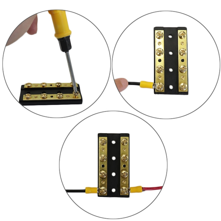 8 Way 4P Power Distribution Dual Bus Bar 8-bit Distribution Box for Car / RV / Boat, 4P