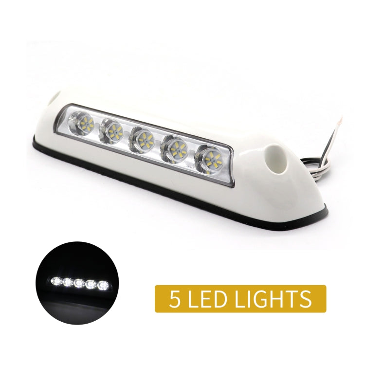 DC 12V 2.6W 6000K IP67 Marine RV Waterproof LED Stair Deck Dome Light Ceiling Lamp, White Shell and Rubber Base, White Shell and Rubber Base