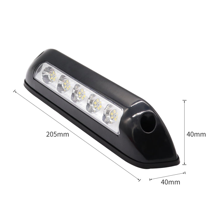 DC 12V 2.6W 6000K IP67 Marine RV Waterproof LED Stair Deck Dome Light Ceiling Lamp, Black Shell and Rubber Base, Black Shell and Rubber Base