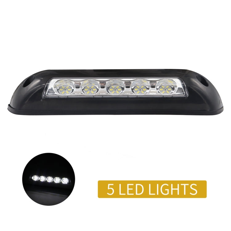 DC 12V 2.6W 6000K IP67 Marine RV Waterproof LED Stair Deck Dome Light Ceiling Lamp, Black Shell and Rubber Base, Black Shell and Rubber Base