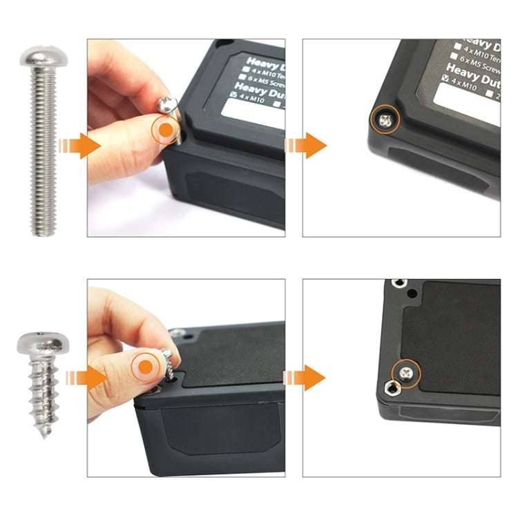 Max DC 48V 300A Heavy-Duty Module Design Bus Bar 4 M8 Terminal Studs Box Busbar for Car / RV / Boat, 300A