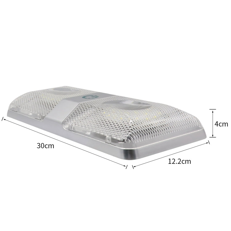 D4376D DC11-18V 6W 6000-6500K IP50 48LEDs SMD-5050 Marine RV Dimmable LED Dome Light Ceiling Lamp, with Touch Control, D4376D