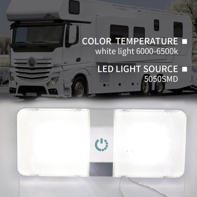 D4376D DC11-18V 6W 6000-6500K IP50 48LEDs SMD-5050 Marine RV Dimmable LED Dome Light Ceiling Lamp, with Touch Control, D4376D