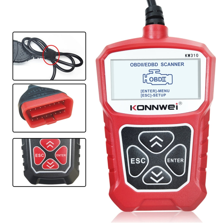 KONNWEI KW310 OBD Car Fault Detector Code Reader ELM327 OBD2 Scanner Diagnostic Tool, KW310