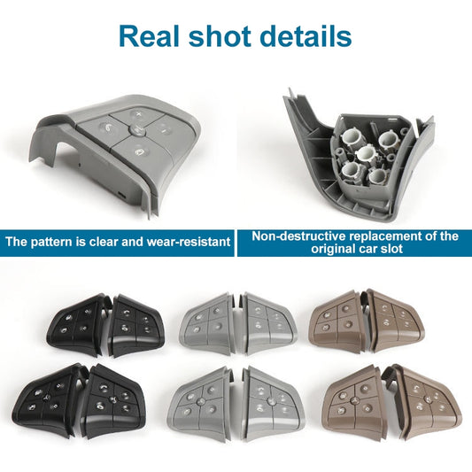 Car Left Side 4-button Steering Wheel Switch Buttons Panel 1648200010 for Mercedes-Benz W164, Left Driving, Left Side 4-button (Black), Left Side 4-button (Coffee), Left Side 4-button (Grey)