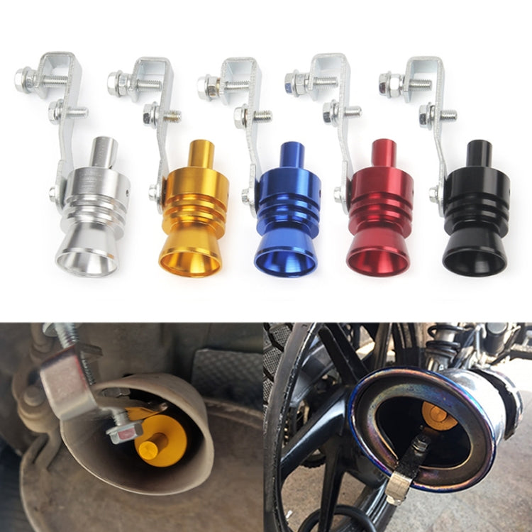 Universal Aluminum Turbo Sound Exhaust Muffler Pipe Whistle Car / Motorcycle Simulator Whistler, Size: L, Outside Diameter: 30mm, Size: L (Blue)