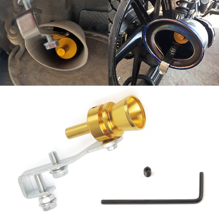 Sifflet simulateur de turbo universel en aluminium pour tuyau d'échappement, pour voiture / moto, taille : M, diamètre extérieur : 23mm, taille : M (Rouge), taille : M (Margenté), taille : M (Noir), taille : M (Doré), taille : M (Bleu)