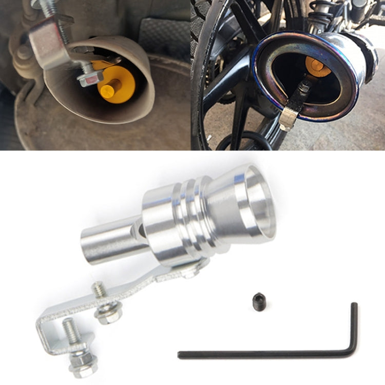 Sifflet universel pour pot d'échappement turbo en aluminium, simulateur de sifflet pour voiture/moto, taille : XL, diamètre extérieur : 35 mm, taille : XL (noir), taille : XL (doré), taille : XL (bleu), taille : XL (rouge), taille : XL (argenté)