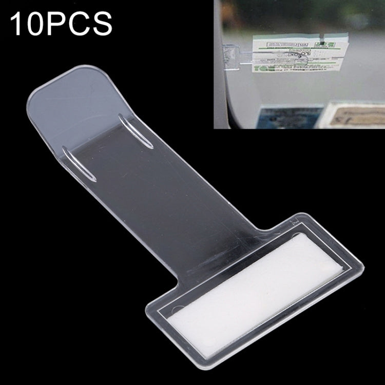 10 PCS Car Plastic Mounted Bill Clip Holder Parking Timing Car Ticket Holder, Plastic Mounted Clip