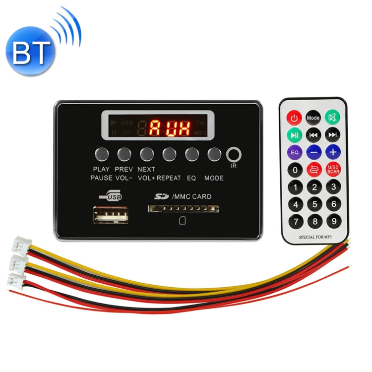 Car 5V Audio MP3 Player Decoder Board FM Radio SD Card USB AUX, with Bluetooth / Remote Control, 5V (Silver Grey), 5V