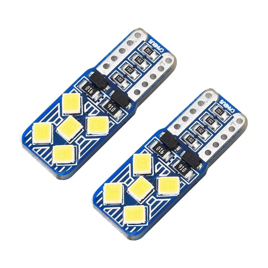 2 PCS T10 / W5W / 168 DC12V 1.8W 6000K 130LM 10LEDs SMD-2835 Car Reading Lamp Clearance Light, with Decoder, 10LEDs SMD-2835