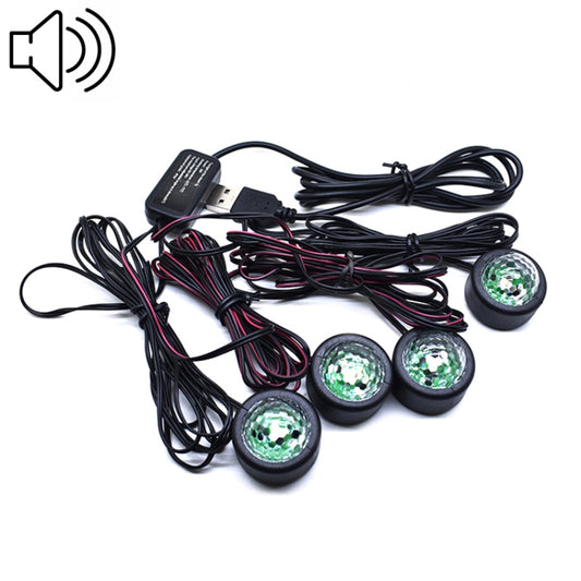 Universal Car LED Atmosphere Lights Emergency Foot Light Voice Control Version, Voice Control Version