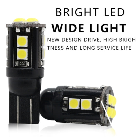 10 PCS T10/168/194 DC12V / 1W / 6000K / 60LM Car Decoding Clearance Lights with 12LEDs SMD-3030 Lamp Beads, T10/168