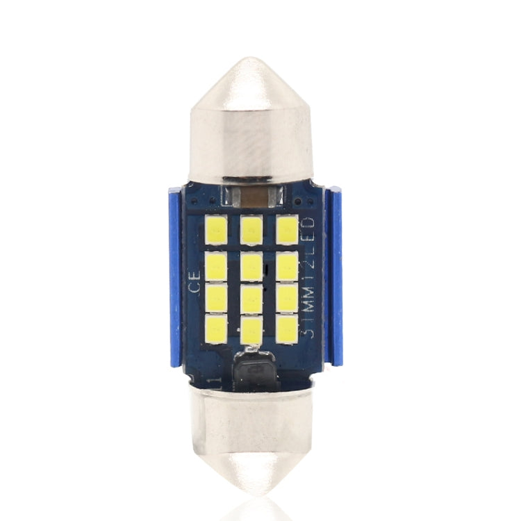 2pcs 31mm DC12-24V / 1W / 6000K / 60LM 12LEDs SMD Car Reading Lamp Dome Light, 31mm