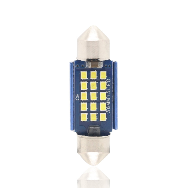 2pcs 36mm DC12-24V / 1W / 6000K / 60LM 15LEDs SMD Car Reading Lamp Dome Light, 36mm