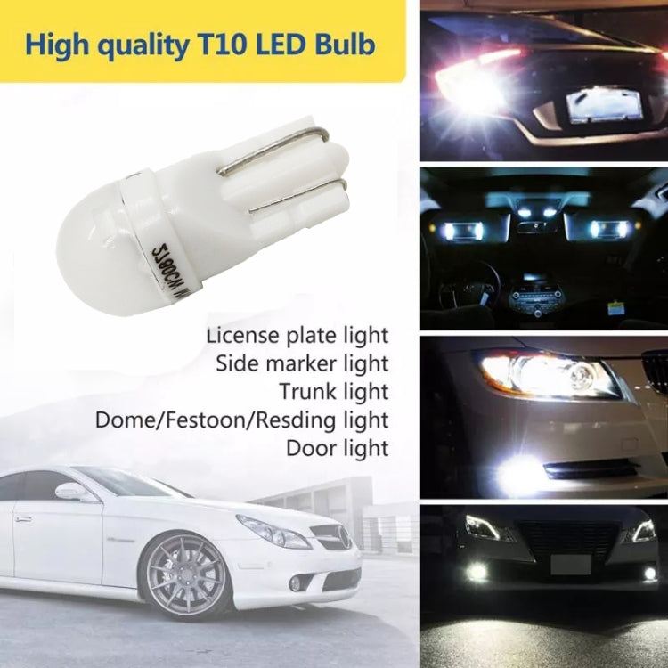 20 PCS T10 DC12V / 0.25W / 6500K / 20LM Car Round Head Plug-in Bubble Reading Light with 1LEDs SMD-3030 Lamps, T10