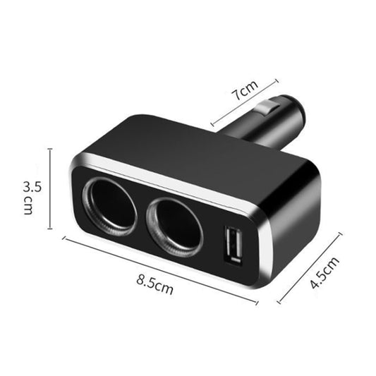 SHUNWEI SD-1909 Chargeur USB 2-en-1 de voiture 80W 0.8A Allume-cigare à rotation libre à 90 degrés, SD-1909 (Noir), SD-1909