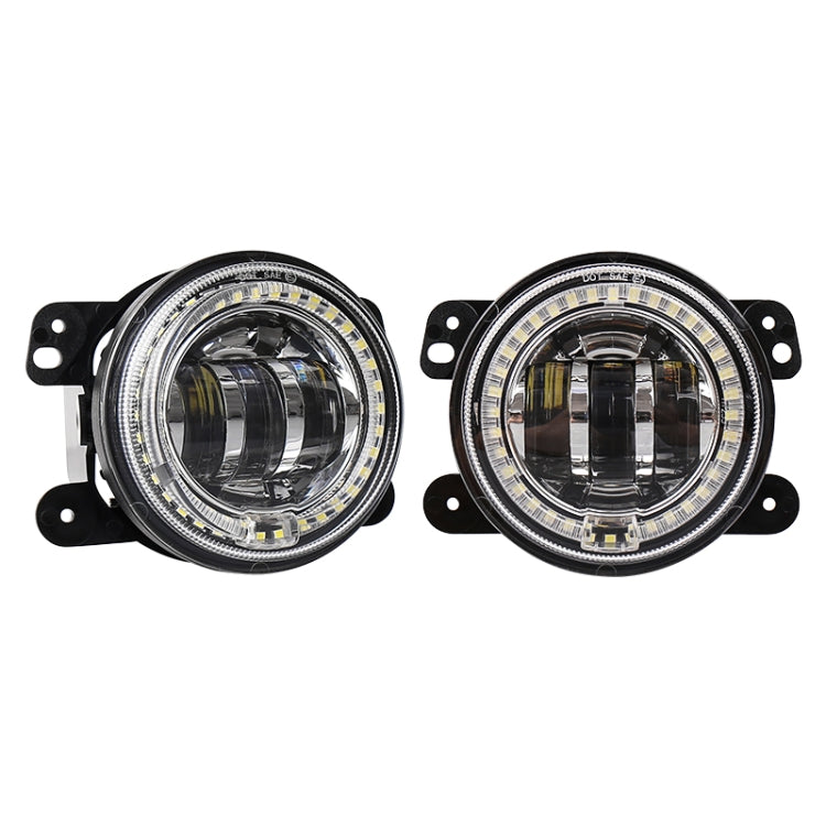 2 PCS DC12V-30V / 30W / 3A / 1440LM 12LEDs 4 inch Car LED Colorful Fog Light, Style: White Background, Style: White Background (White Light), Style: White Background (Yellow Light)