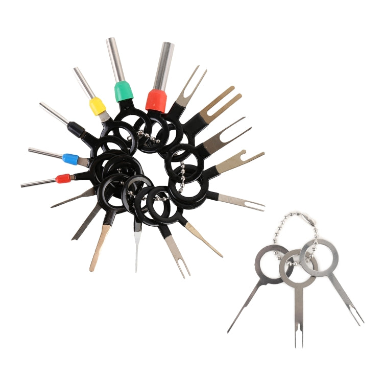 21 in 1 Car Plug Circuit Board Wire Harness Terminal Extraction Pick Connector Crimp Pin Back Needle Remove Tool, 21 in 1