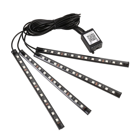 4 in 1 Universal Car USB 8-color APP Control LED Atmosphere Light Decorative Lamp, with 12LEDs Lamps Cable Length: 1.5m, APP Control USB 12LEDs