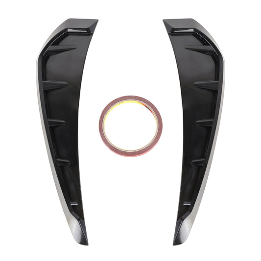 2 PCS Car Soft Silicone Decorative Sticker Outside Sticker, Bright Black, Bright Black