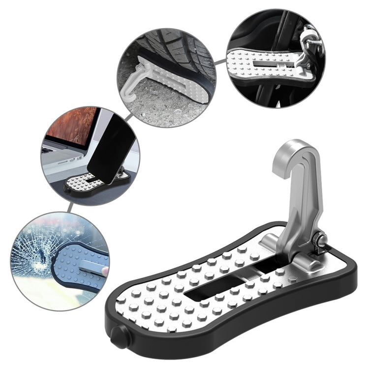 Multi-functional Car Door Sill Step Pedals Pads with Safety Hammer, Pedals Pads with Safety Hammer (Black), Pedals Pads with Safety Hammer (Green), Pedals Pads with Safety Hammer (Red), Pedals Pads with Safety Hammer (Silver)