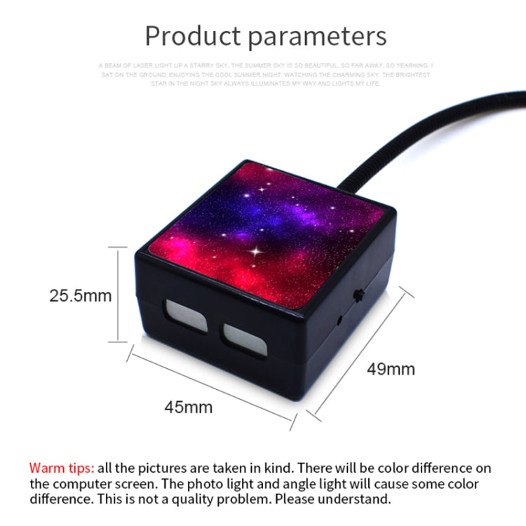 C208 5V 0.1W IPX4 USB Car Rotating Star Lights Red Green Starry Sky Atmosphere Lamp, C208 Red Green