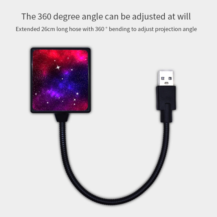 C208 5V 0.1W IPX4 USB Car Rotating Star Lights Red Green Starry Sky Atmosphere Lamp, C208 Red Green